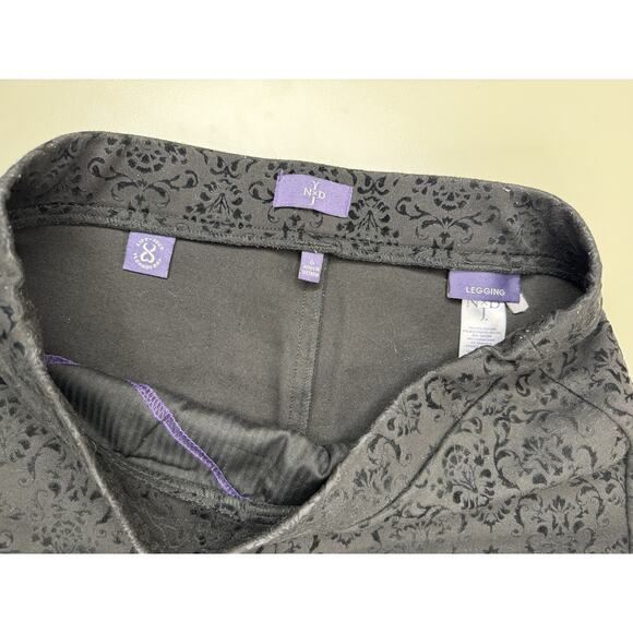 NYDJ Womens Velvet Burnout Legging Pull On Pants Fairy Grunge 6 Black Whimsigoth - Picture 8 of 13